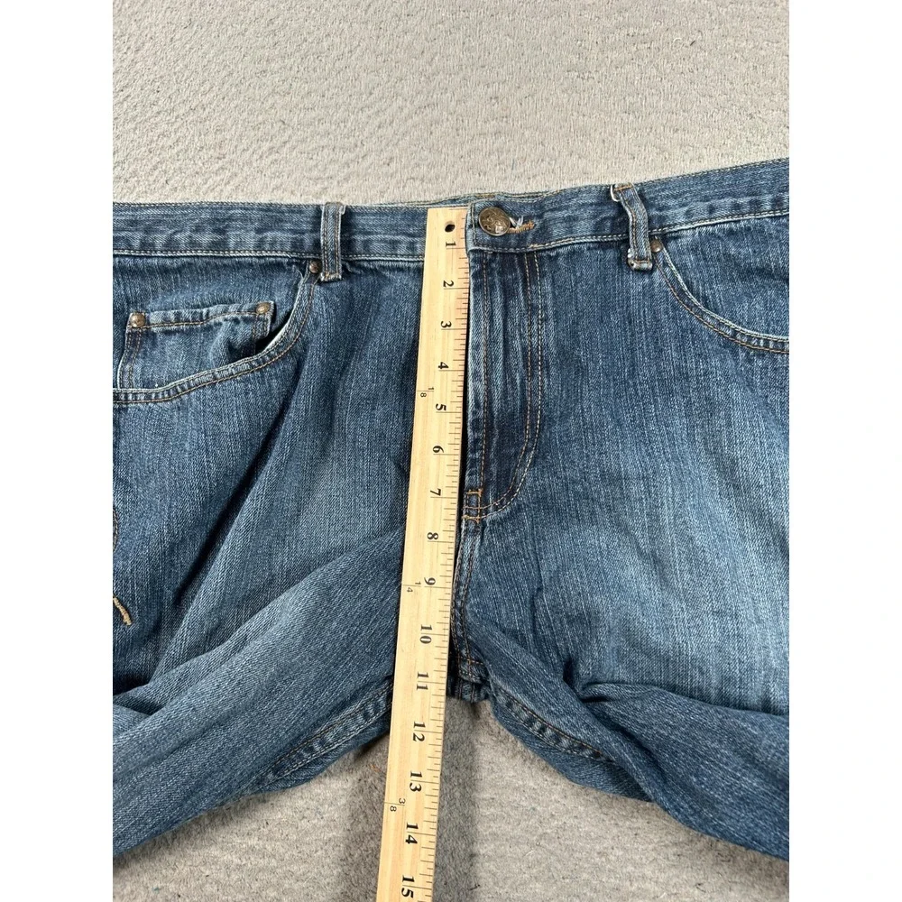 Request Jeans Men 41x29 Blue Denim Straight Casual Western Dark Wash Flap Pocket